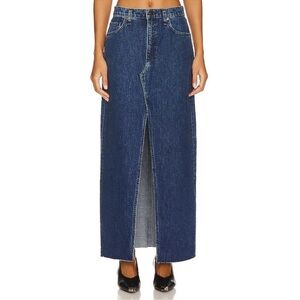 NWT Rag & Bone Avery Maxi Denim Skirt Japan Kaihara Dark Blue 27